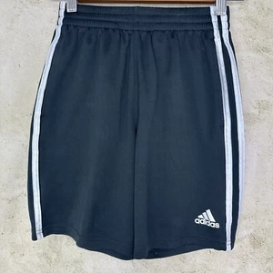 Adidas Boys Shorts Black White 3 Stripe W/ Pockets Youth Sz Medium - Picture 1 of 13