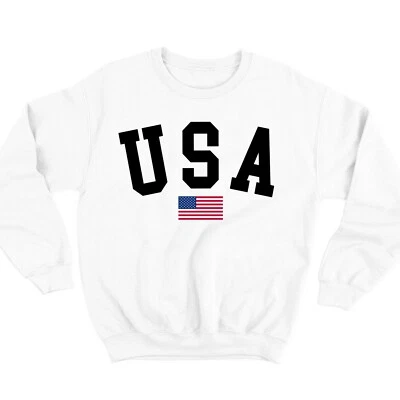 USA Sudadera Bandera Sudadera 4 de Julio Sudadera Día de la Independencia Cuello Redondo Foto 1 de 4