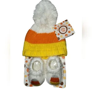 Conjunto de sombrero y botines Litte Me Candy Corn nuevo con etiquetas talla 0-6 meses - Imagen 1 de 5