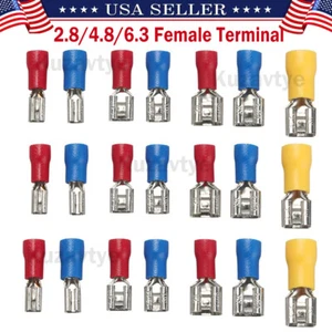 500/50Pcs Female Quick Disconnect Spade Terminals , Insulated Crimp Connectors - Picture 1 of 34