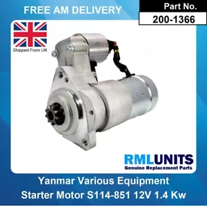 Anlassermotor für Klippo Countax D18/50 749ccm Diesel Yanmar 2V78R-C 2005- - Bild 1 von 5