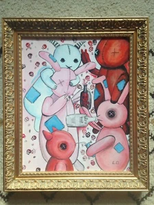 Peinture acrylique signée Pop art Rock'n'roll Party Toys 2007 painting cadre - Picture 1 of 7