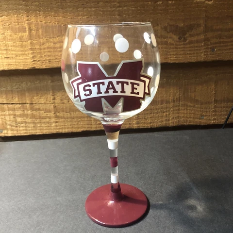 Mississippi State University Wine Glass Cover