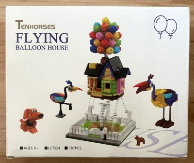 Floating Balloon House Tenhorses Version of Disney's UP w/Lego Like Blocks NEW - Image 1 of 2