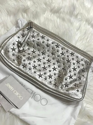 Bolso sin asas Jimmy Choo Silver Star de cuero con tachuelas unisex nuevo Foto 1 de 4