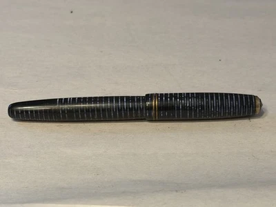 1947 Parker Vacumatic перьевая ручка синий и черный в полоску винтажный оригинал. Новый в коробке - Изображение 1 из 4