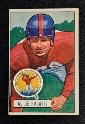 1951 Bowman #55 AL DEROGATIS RC Rookie -- New York Giants, NCAA HOF -- VG - Image 1 of 2