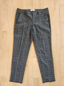 Cartoon Damen Business Herbst Winter Bundfalten Hose braun blau weiß kariert 38 - Bild 1 von 6