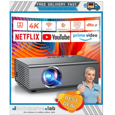 4K Smart Beamer Mit Integrierter Netflix-App, Kinoähnlichem Sound & HDR | KOGATA - Bild 1 von 4