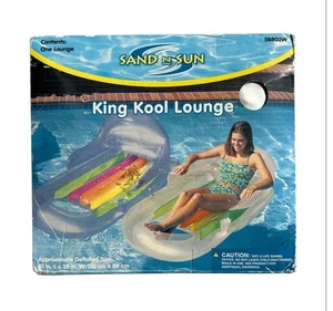 Intex Sand & Sun King Kool Lounge 58802W Pool Float Beach Raft Rainbow 61x35 - Picture 1 of 5