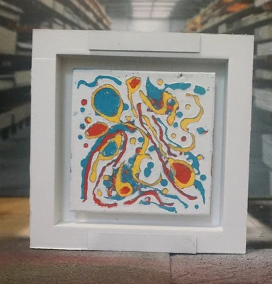 arte clássica em miniatura com caixa de transporte em miniatura 5x5 caixa de lona 6x6 - Imagem 1 de 4