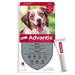Advantix® Spot on antiparassitario per Cani da 10 kg a 25 Kg 6 pipette da 2,5 ml - Foto 1 di 6