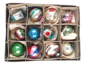 12 piezas adornos navideños vintage de vidrio - Imagen 1 de 5