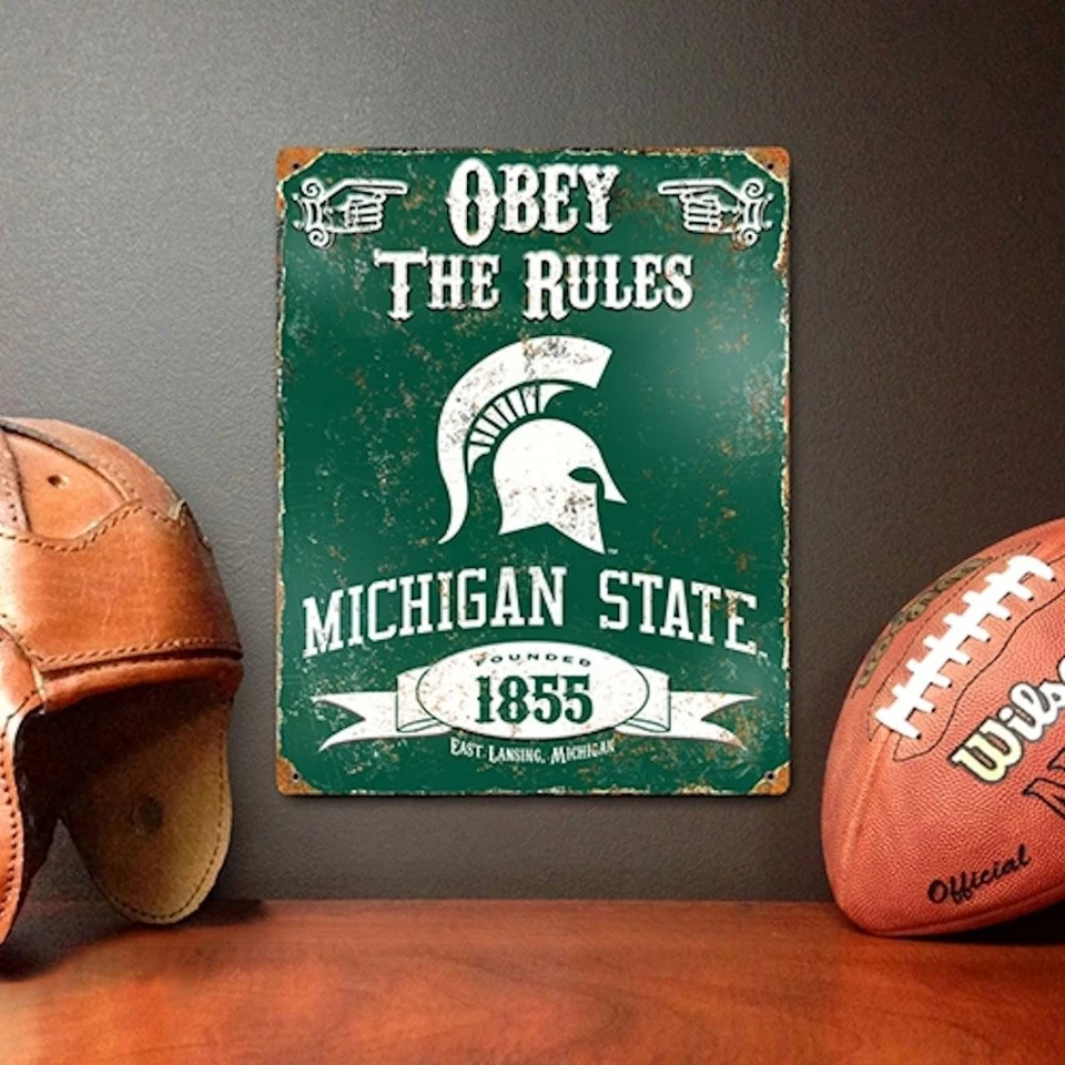 Letrero vintage de metal en relieve de los Michigan State Spartans Foto 1 de 1