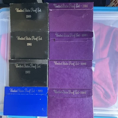 U.S. Mint Lot of 8 Proof Sets 1980 - 1987 in Original Packaging - Image 1 of 4