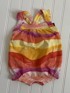 Neu Tea Collection Cross-Back Baby Strampler Kleinkind Größe 3-6M Sommer gestreift - Bild 1 von 6