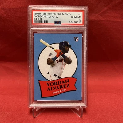 2019 - 20 TOPPS 582 Montgomery Club Set 3 #1 YORDAN ALVAREZ PSA 10 GEM MINT RC - Image 1 of 2