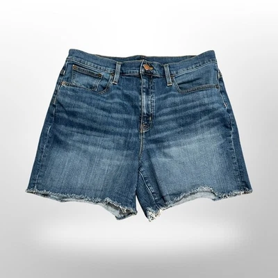 J. Crew High Rise Denim Shorts Cutoff Frayed Raw Hem Blue Women's Size 32 - Image 1 of 4