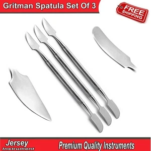 3 PCS Gritman Spatula Double End Mixing Wax Modelling Carver Dental Instruments - Picture 1 of 5
