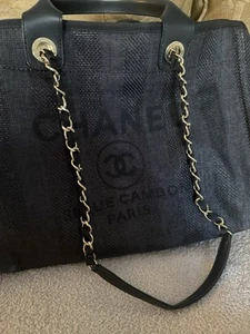 Chanel Deauville Tote Shopping Bag black - Picture 1 of 19