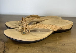 Vionic Bella Women's Orthotic Comfort Thong Sandals Gold Cork 11 Medium Casual - Picture 1 of 13