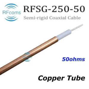 RFcoms RFSG250-50 Semi-rigid RG401 Coax. Cables 0.250" 50ohm RF Coaxial Cable 1M - Picture 1 of 6