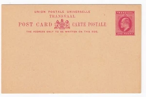 1902 Transvaal KE V11 UPU Stationery 1d Post Card - Mint and Unused  - Bild 1 von 3