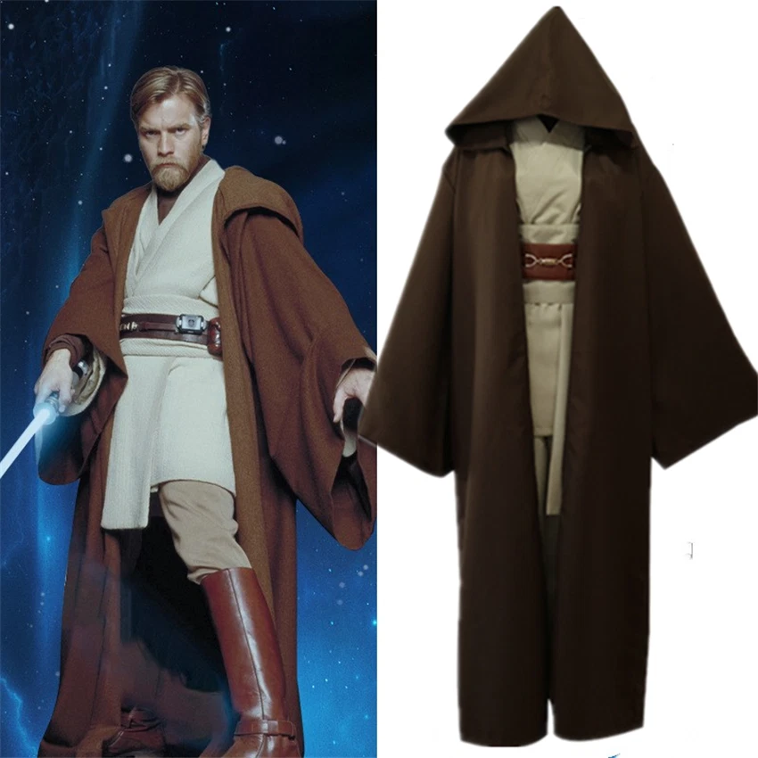 Star Wars Obi-Wan Kenobi Jedi Knight Adult Costume Cosplay Halloween Cloak Suits