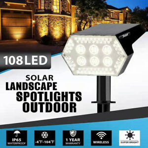 108LED Solar Spot Lights Garden Outdoor Pathway Lawn Fence Lamp Spotlight Light