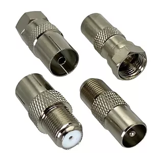 2pcs F TV to IEC PAL DVB-T Male Plug Female Jack Striaght RF Adapter Connector - Picture 1 of 15