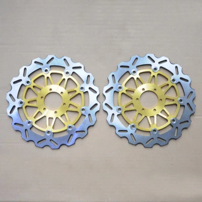 KK Pair Front Brake Disc Rotors For Yamaha FZR YZF 750 FZR 1000 XJR 1200 1300 Foto 1 de 4