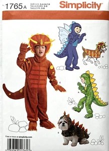 Simplicity Pattern 1765 Child's & Dog Costumes Child Sizes: 3 - 8 Dog: SML - Picture 1 of 2