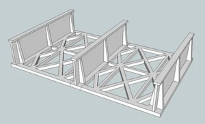 HO Scale Double Bridge 3.75 inches  1:87 Scale Kit - Picture 1 of 2