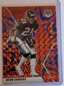 2020 Panini Mosaic Reactive Blue Prizm Deion Sanders #18 Falcons - Picture 1 of 2