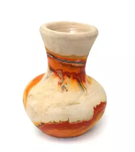 Nemadji Pottery Hand Made Native Clay Swirl Bud Vase 3.75" Inch USA Vintage - Picture 1 of 7