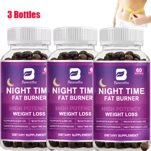 3*60pcs Night Time Fat Burner Capsules For Weight Loss Detox Supplement - Picture 1 of 9