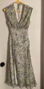 Women NWOT ASTER pastel colors, V-neck/V-back sleeveless long dress. - Picture 1 of 2