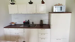 Küchenzeile, IKEA, Bodbyn, 2516 mm, elfenbeinweiß, Landhausstil, (NP 2800 €) - Bild 1 von 19