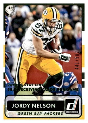 Jordy Nelson 2015 Donruss CAREER STAT LINE /582 84 - Image 1 of 2