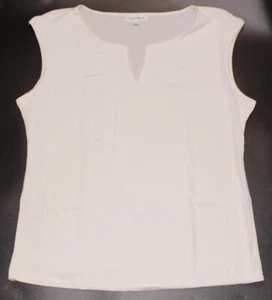 Calvin Klein Women's Sleeveless White Shirt M5DH7014 NWOT Size L - Picture 1 of 12