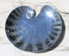 Vintage Fitz and Floyd Metal Seashell Bowl Plate Beach Ocean Decor