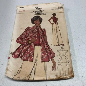 Vogue Pattern 8717 Misses Jacket Top and Pants SZ 10 Bust 32.5" Cut VTG - Bild 1 von 3
