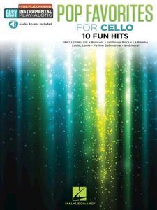 Pop Favorites For Cello Easy Instrumental Play Along 10 Fun Hits! Book NEW! - Imagen 1 de 1