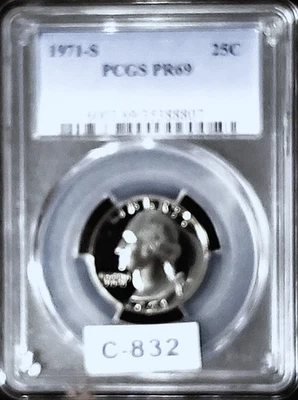 1971-S Washington Proof Quarter PCGS PR69 - Image 1 of 2