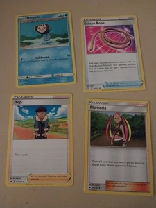 4 pokemon cards- hop, tympole, plumeria, escape rope - Picture 1 of 6