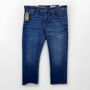 Neu TK Axel Slim Boot Cut Denim Jeans Stretch mittelblau Waschung Herren 38x30 Neu mit Etikett - Bild 1 von 20