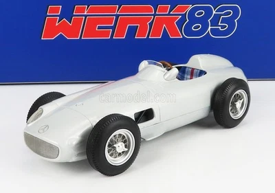 MODELLINO AUTO STATICO WERK83 MERCEDES BENZ F1 W196 PLAIN BODY 1954 SILVER 1/18 - Immagine 1 di 4