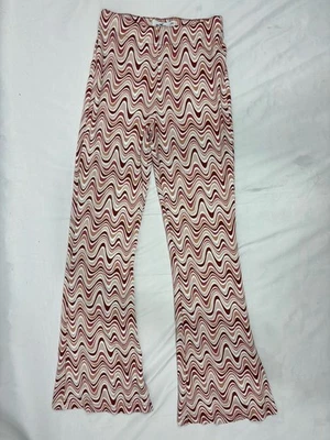 Hollister Leggings Acampanados Ultra Alto Talla XS Marrón Melocotón Ondulado Hippie Retro Foto 1 de 4