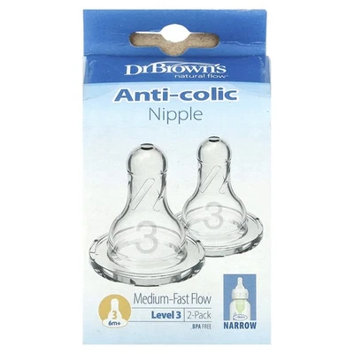 Pezón anticólicos, 6 meses +, flujo medio-rápido, paquete de 2 Foto 1 de 3