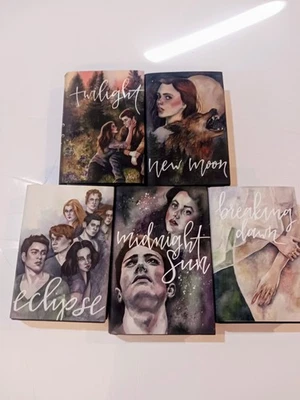 Twilight Saga Fan Art Jacket Cover Special Edition Set Books 1-5 Stephenie Meyer - Image 1 of 4